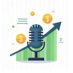 Icon representing money symbols and growth graph